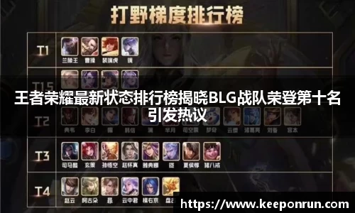 王者荣耀最新状态排行榜揭晓BLG战队荣登第十名引发热议